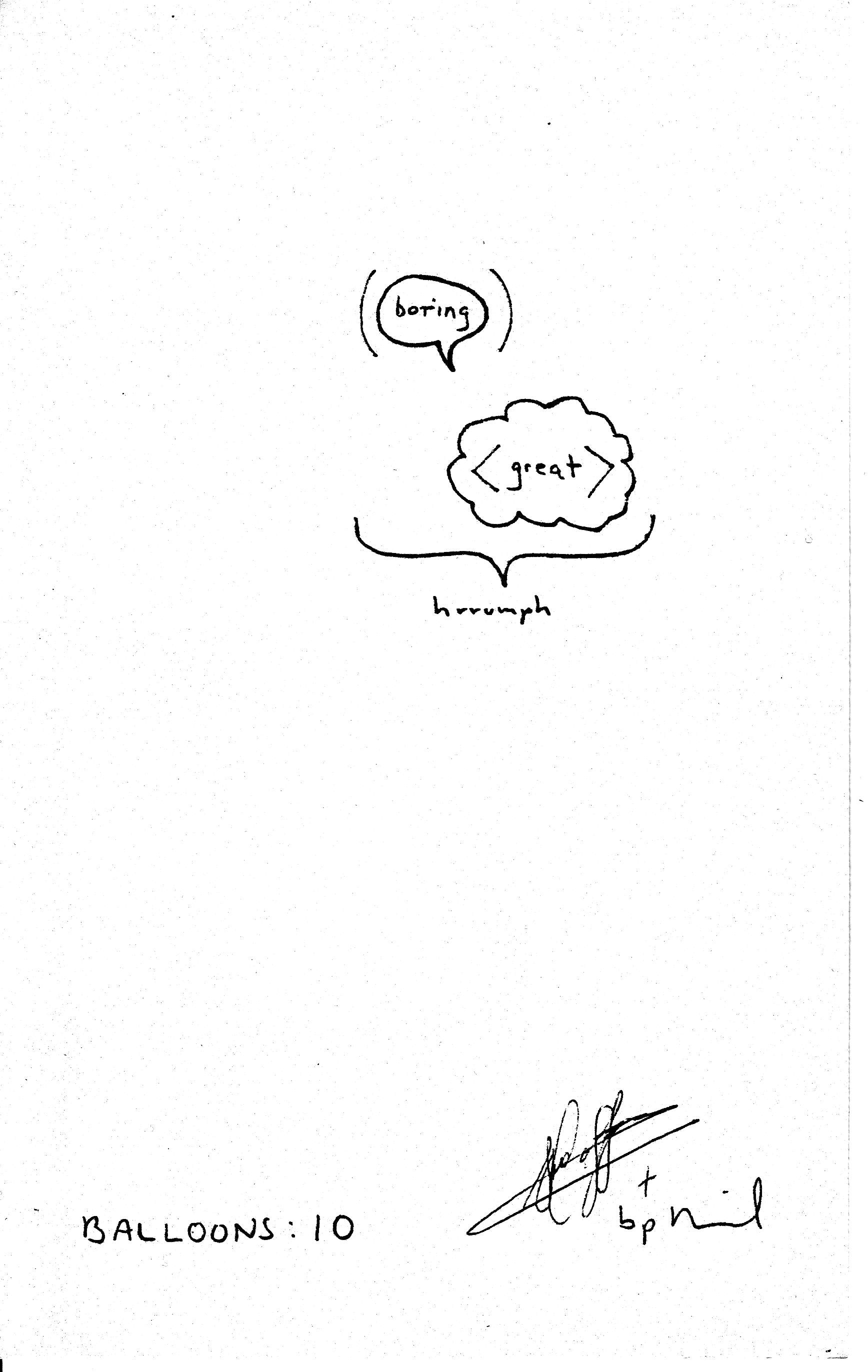 bp Nichol: balloons and abstract rubes